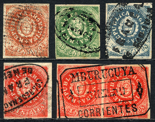 Lot 73 - Argentina escuditos -  Guillermo Jalil - Philatino Auction # 2339 ARGENTINA: General auction with material of all periods, including rarities