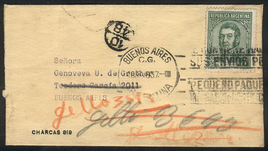 Lot 1428 - Argentina postal history - Guillermo Jalil - Philatino Auction # 2339 ARGENTINA: General auction with material of all periods, including rarities Lot 1428 - Argentina postal history - Guillermo Jalil - Philatino Auction # 2339 ARGENTINA: General auction with material of all periods, including rarities