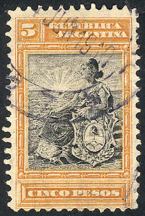 Lot 324 - Argentina general issues -  Guillermo Jalil - Philatino Auction # 2339 ARGENTINA: General auction with material of all periods, including rarities
