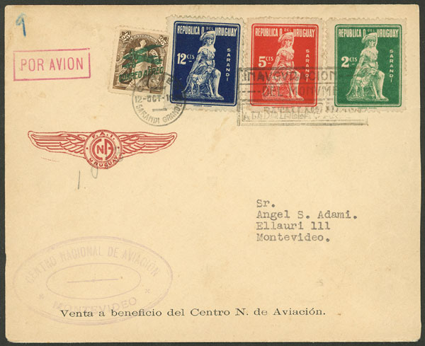 Lot 142 - Uruguay POSTAL HISTORY - FLIGHTS -  Guillermo Jalil - Philatino Auction # 2340 URUGUAY: Special October auction