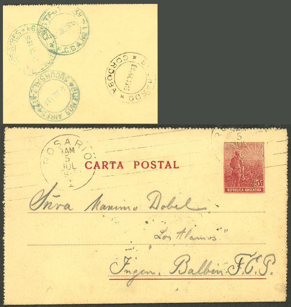 Lot 310 - Argentina postal history - Guillermo Jalil - Philatino Auction # 2341 ARGENTINA: Special November auction Lot 310 - Argentina postal history - Guillermo Jalil - Philatino Auction # 2341 ARGENTINA: Special November auction