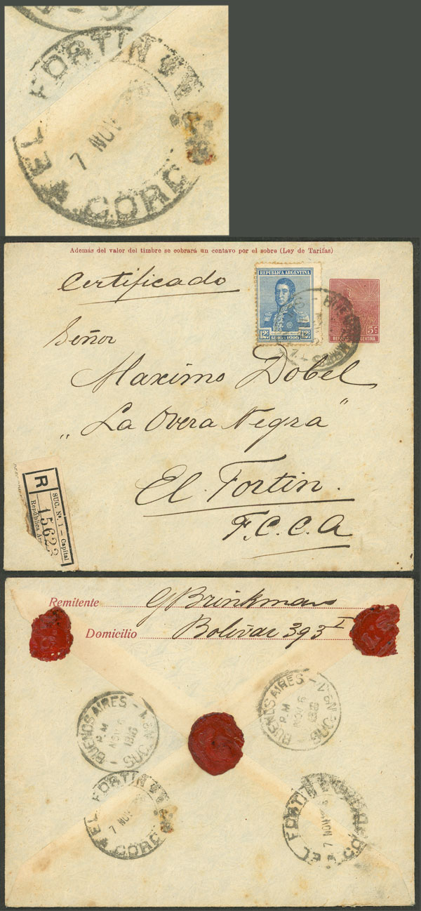 Lot 313 - Argentina postal history - Guillermo Jalil - Philatino Auction # 2341 ARGENTINA: Special November auction Lot 313 - Argentina postal history - Guillermo Jalil - Philatino Auction # 2341 ARGENTINA: Special November auction