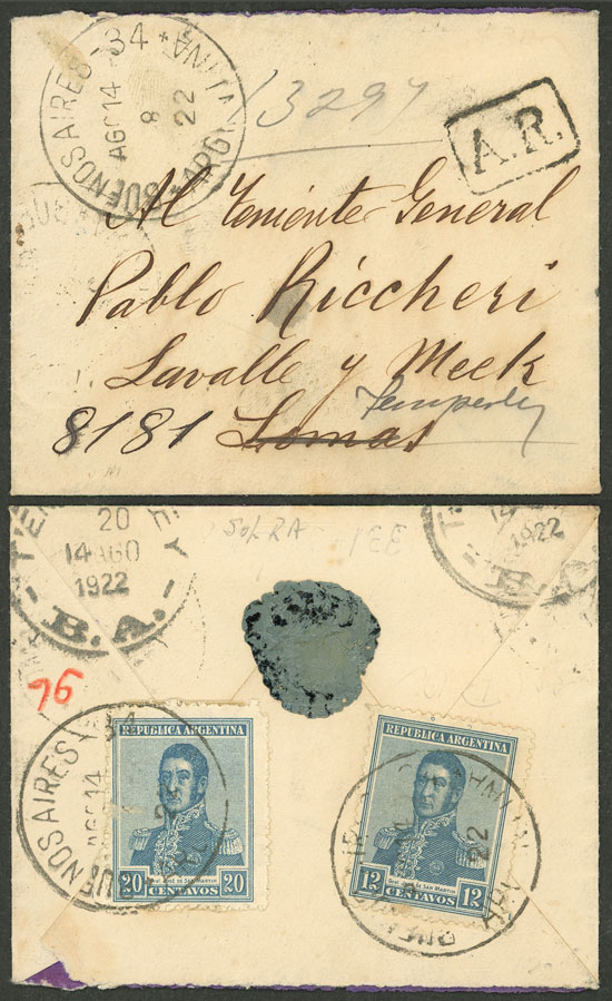 Lot 319 - Argentina postal history - Guillermo Jalil - Philatino Auction # 2341 ARGENTINA: Special November auction Lot 319 - Argentina postal history - Guillermo Jalil - Philatino Auction # 2341 ARGENTINA: Special November auction