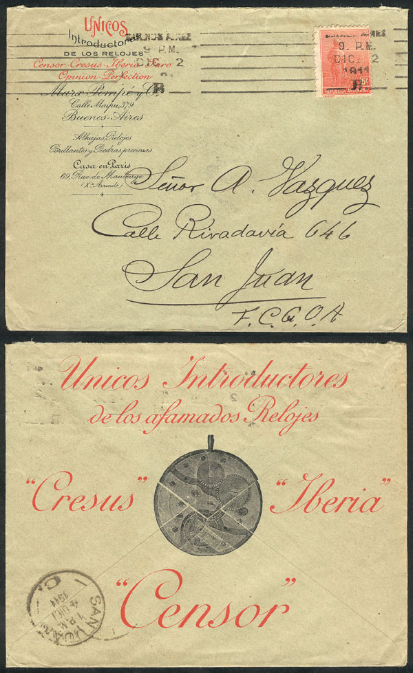 Lot 309 - Argentina postal history - Guillermo Jalil - Philatino Auction # 2341 ARGENTINA: Special November auction Lot 309 - Argentina postal history - Guillermo Jalil - Philatino Auction # 2341 ARGENTINA: Special November auction