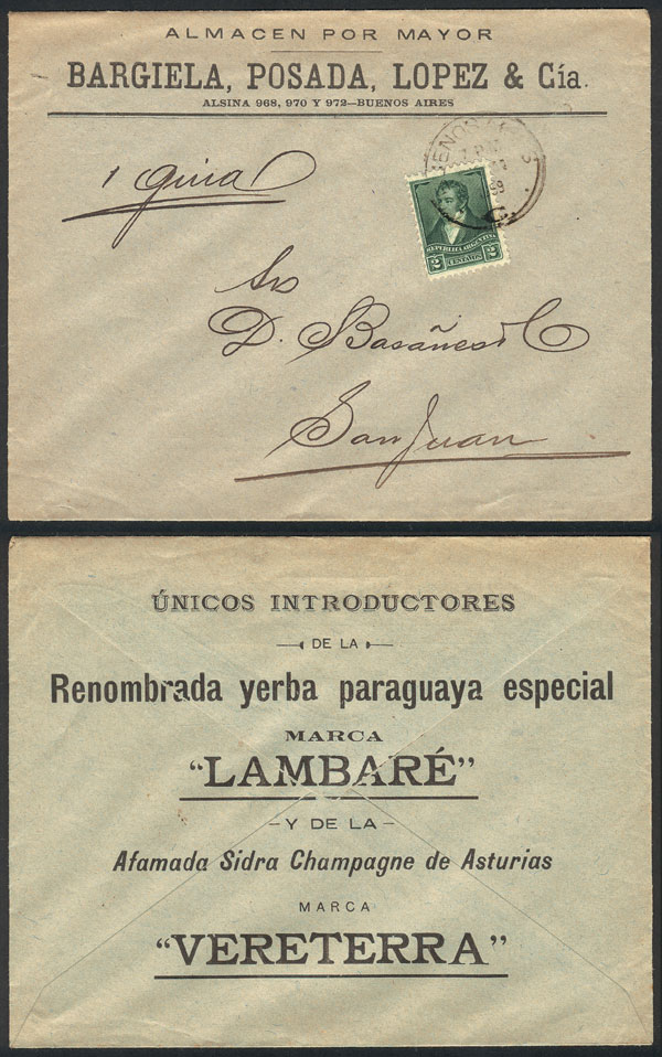 Lot 267 - Argentina postal history - Guillermo Jalil - Philatino Auction # 2341 ARGENTINA: Special November auction Lot 267 - Argentina postal history - Guillermo Jalil - Philatino Auction # 2341 ARGENTINA: Special November auction