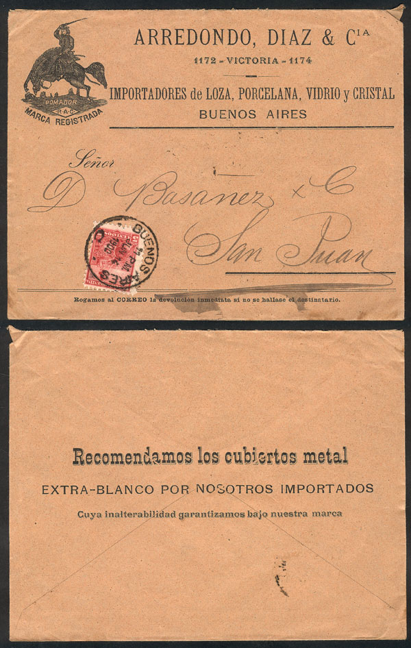 Lot 275 - Argentina postal history - Guillermo Jalil - Philatino Auction # 2341 ARGENTINA: Special November auction Lot 275 - Argentina postal history - Guillermo Jalil - Philatino Auction # 2341 ARGENTINA: Special November auction