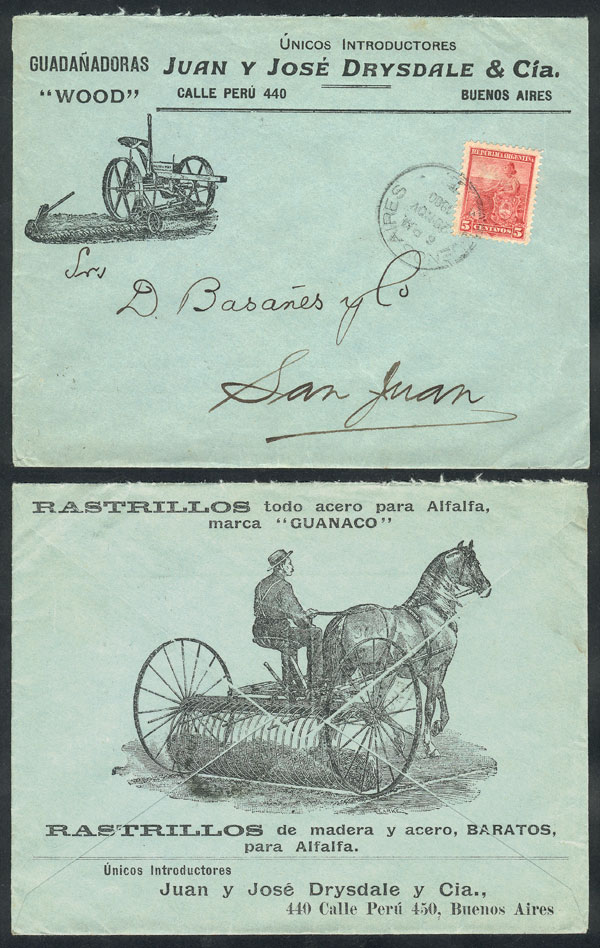 Lot 280 - Argentina postal history - Guillermo Jalil - Philatino Auction # 2341 ARGENTINA: Special November auction Lot 280 - Argentina postal history - Guillermo Jalil - Philatino Auction # 2341 ARGENTINA: Special November auction