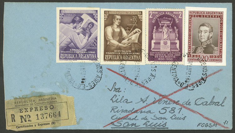 Lot 1286 - Argentina postal history -  Guillermo Jalil - Philatino Auction # 2342 ARGENTINA: General auction with very low starts!