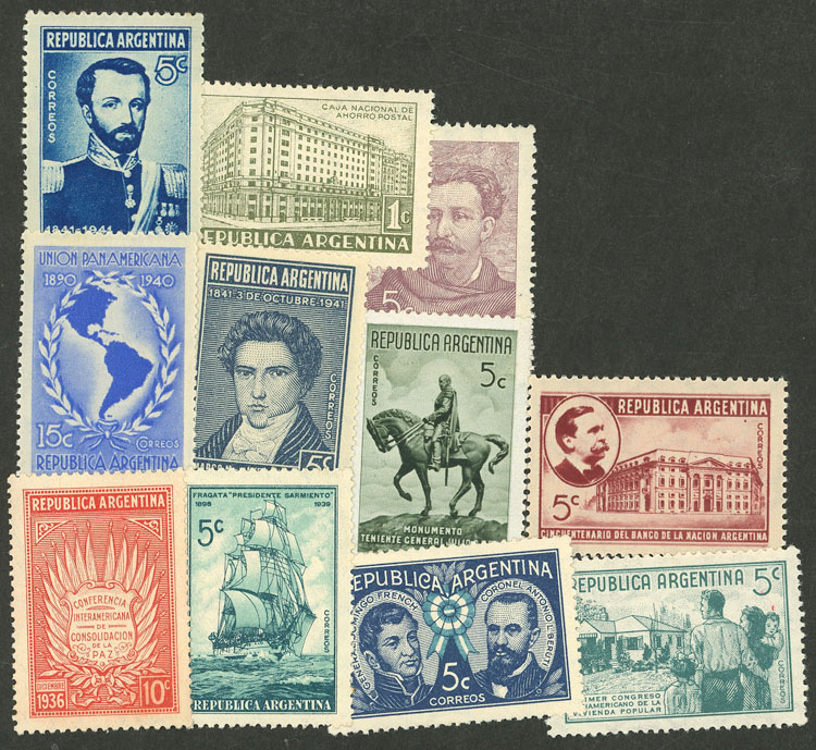 Lot 593 - Argentina general issues -  Guillermo Jalil - Philatino Auction # 2342 ARGENTINA: General auction with very low starts!