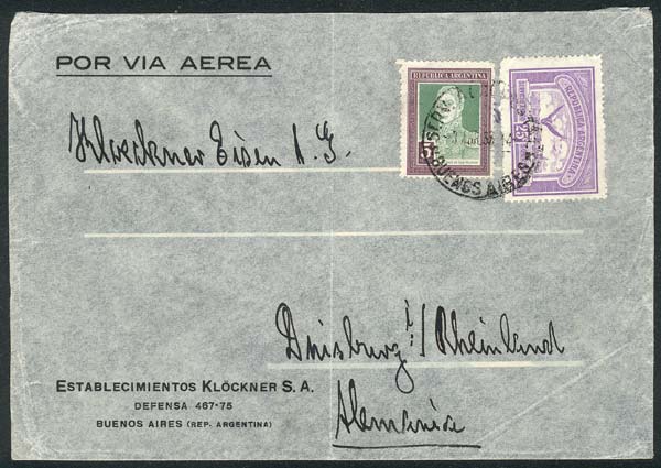 Lot 1277 - Argentina postal history -  Guillermo Jalil - Philatino Auction # 2342 ARGENTINA: General auction with very low starts!