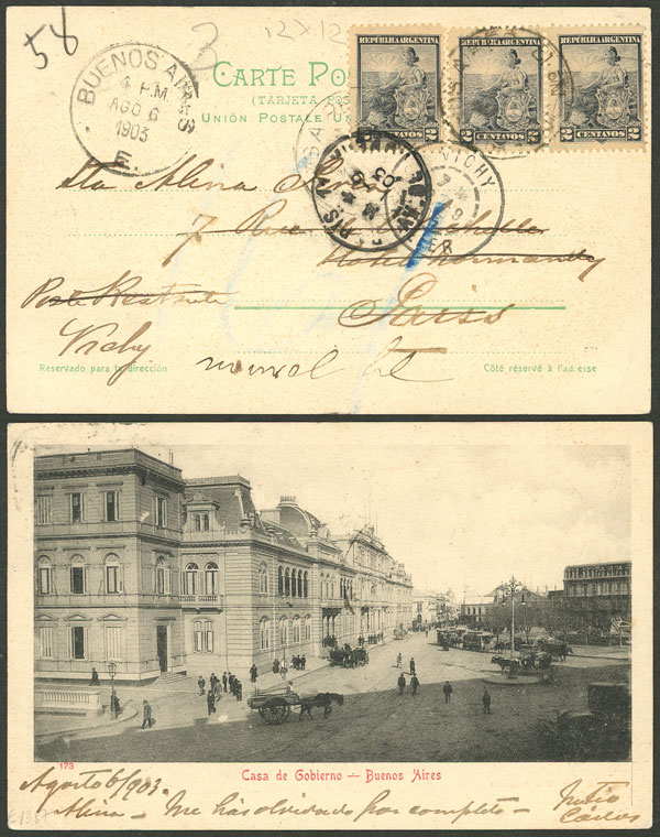 Lot 268 - Argentina postal history - Guillermo Jalil - Philatino Auction # 2343 ARGENTINA: Special November auction - Part 2 Lot 268 - Argentina postal history - Guillermo Jalil - Philatino Auction # 2343 ARGENTINA: Special November auction - Part 2