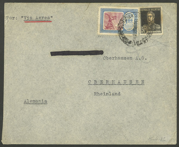 Lot 1234 - Argentina postal history - Guillermo Jalil - Philatino Auction # 2344 ARGENTINA: Lot 1234 - Argentina postal history - Guillermo Jalil - Philatino Auction # 2344 ARGENTINA: