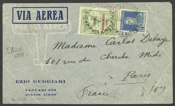 Lot 1233 - Argentina postal history - Guillermo Jalil - Philatino Auction # 2344 ARGENTINA: Lot 1233 - Argentina postal history - Guillermo Jalil - Philatino Auction # 2344 ARGENTINA: