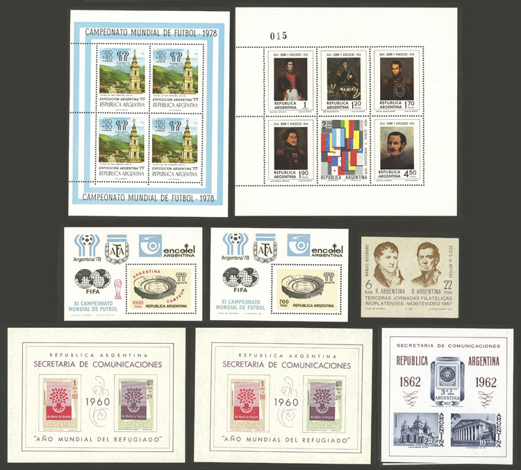 Lot 1006 - Argentina souvenir sheets - Guillermo Jalil - Philatino Auction # 2344 ARGENTINA: Lot 1006 - Argentina souvenir sheets - Guillermo Jalil - Philatino Auction # 2344 ARGENTINA: