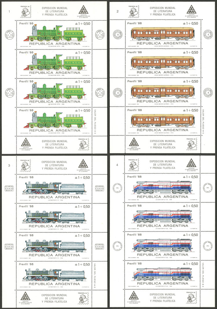 Lot 1022 - Argentina souvenir sheets - Guillermo Jalil - Philatino Auction # 2344 ARGENTINA: Lot 1022 - Argentina souvenir sheets - Guillermo Jalil - Philatino Auction # 2344 ARGENTINA: