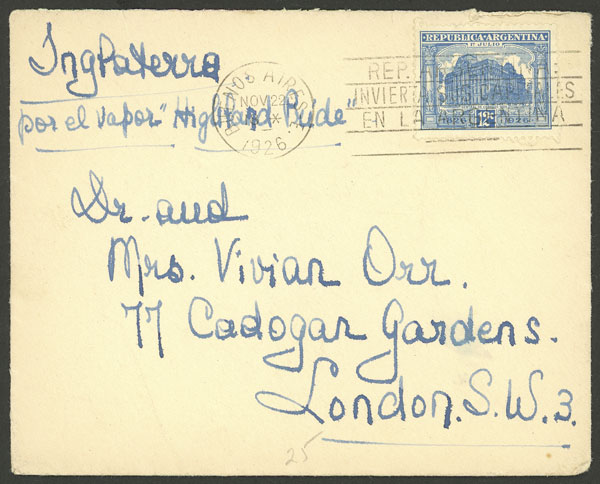 Lot 1224 - Argentina postal history - Guillermo Jalil - Philatino Auction # 2344 ARGENTINA: Lot 1224 - Argentina postal history - Guillermo Jalil - Philatino Auction # 2344 ARGENTINA: