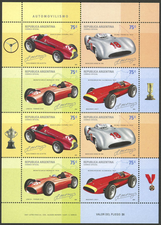 Lot 1053 - Argentina souvenir sheets -  Guillermo Jalil - Philatino Auction # 2344 ARGENTINA: 