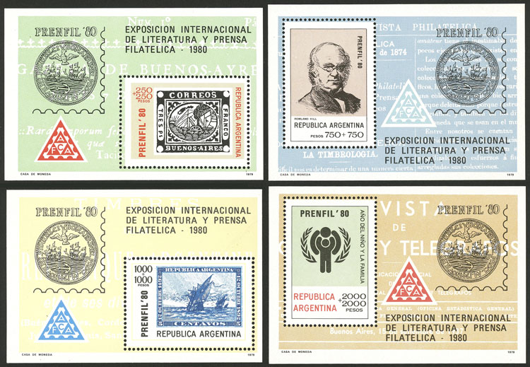Lot 1013 - Argentina souvenir sheets - Guillermo Jalil - Philatino Auction # 2344 ARGENTINA: Lot 1013 - Argentina souvenir sheets - Guillermo Jalil - Philatino Auction # 2344 ARGENTINA: