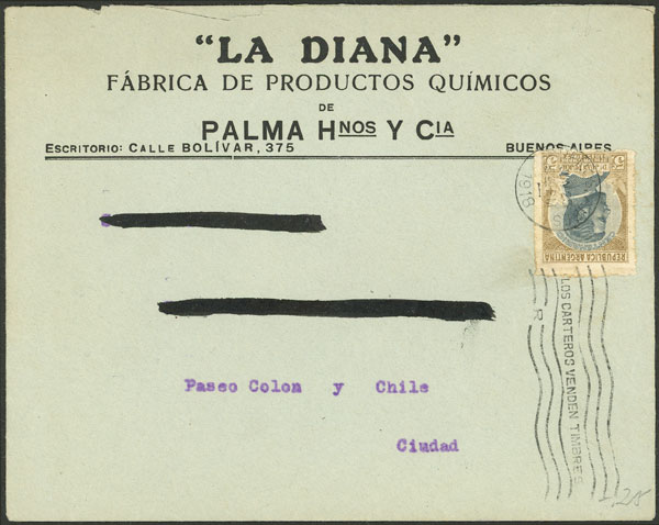 Lot 1219 - Argentina postal history - Guillermo Jalil - Philatino Auction # 2344 ARGENTINA: Lot 1219 - Argentina postal history - Guillermo Jalil - Philatino Auction # 2344 ARGENTINA: