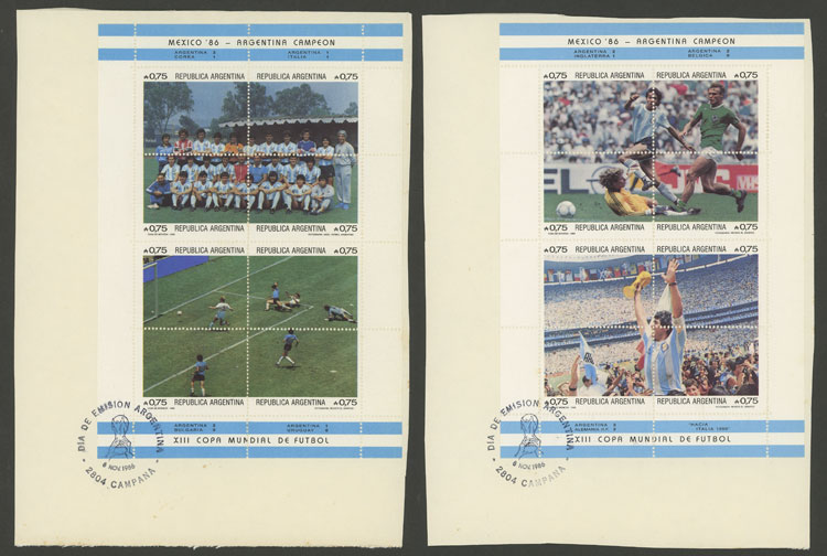 Lot 1020 - Argentina souvenir sheets - Guillermo Jalil - Philatino Auction # 2344 ARGENTINA: Lot 1020 - Argentina souvenir sheets - Guillermo Jalil - Philatino Auction # 2344 ARGENTINA: