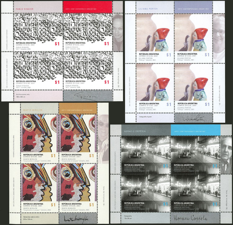Lot 1065 - Argentina souvenir sheets -  Guillermo Jalil - Philatino Auction # 2344 ARGENTINA: 