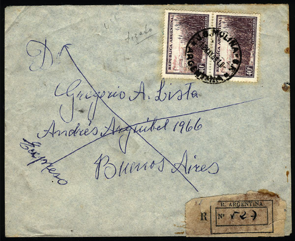 Lot 1249 - Argentina postal history - Guillermo Jalil - Philatino Auction # 2344 ARGENTINA: Lot 1249 - Argentina postal history - Guillermo Jalil - Philatino Auction # 2344 ARGENTINA: