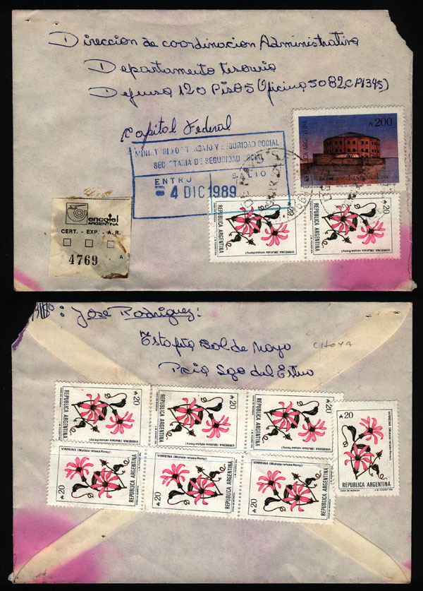 Lot 1283 - Argentina postal history - Guillermo Jalil - Philatino Auction # 2344 ARGENTINA: Lot 1283 - Argentina postal history - Guillermo Jalil - Philatino Auction # 2344 ARGENTINA: