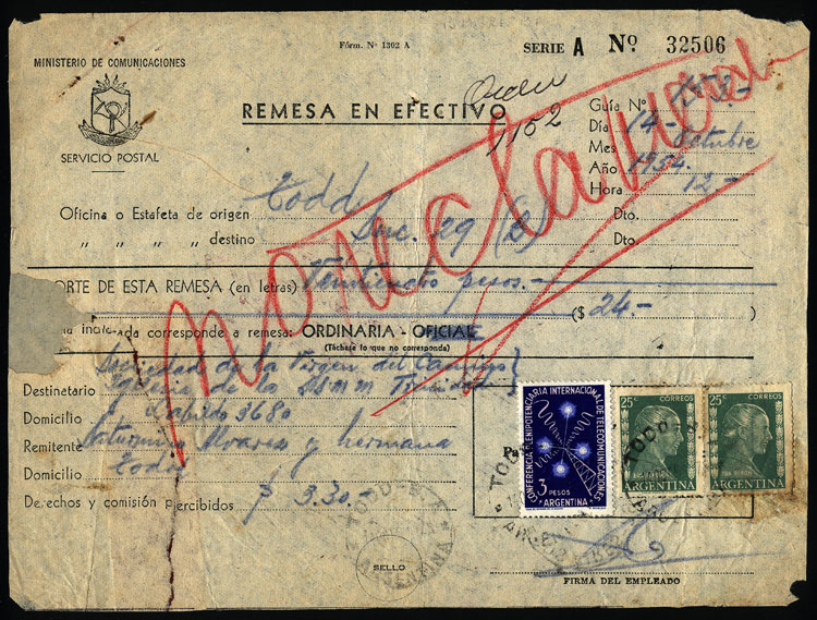 Lot 1253 - Argentina postal history - Guillermo Jalil - Philatino Auction # 2344 ARGENTINA: Lot 1253 - Argentina postal history - Guillermo Jalil - Philatino Auction # 2344 ARGENTINA: