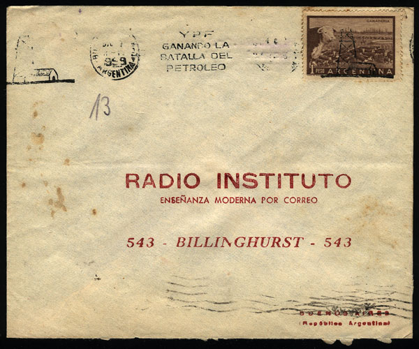 Lot 1262 - Argentina postal history - Guillermo Jalil - Philatino Auction # 2344 ARGENTINA: Lot 1262 - Argentina postal history - Guillermo Jalil - Philatino Auction # 2344 ARGENTINA: