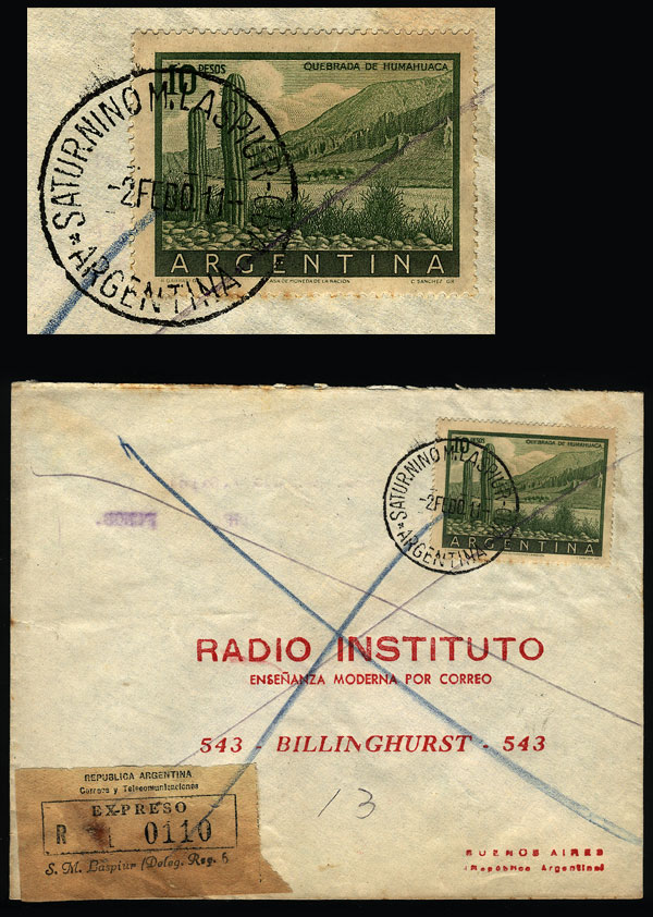 Lot 1264 - Argentina postal history - Guillermo Jalil - Philatino Auction # 2344 ARGENTINA: Lot 1264 - Argentina postal history - Guillermo Jalil - Philatino Auction # 2344 ARGENTINA: