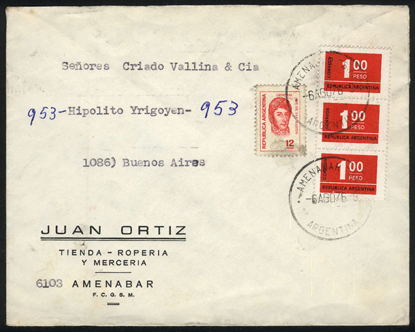 Lot 1272 - Argentina postal history - Guillermo Jalil - Philatino Auction # 2344 ARGENTINA: Lot 1272 - Argentina postal history - Guillermo Jalil - Philatino Auction # 2344 ARGENTINA: