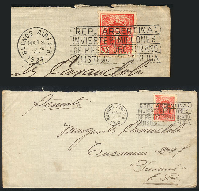Lot 1225 - Argentina postal history - Guillermo Jalil - Philatino Auction # 2344 ARGENTINA: Lot 1225 - Argentina postal history - Guillermo Jalil - Philatino Auction # 2344 ARGENTINA: