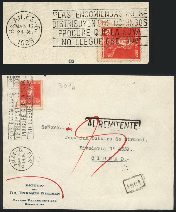 Lot 1227 - Argentina postal history - Guillermo Jalil - Philatino Auction # 2344 ARGENTINA: Lot 1227 - Argentina postal history - Guillermo Jalil - Philatino Auction # 2344 ARGENTINA: