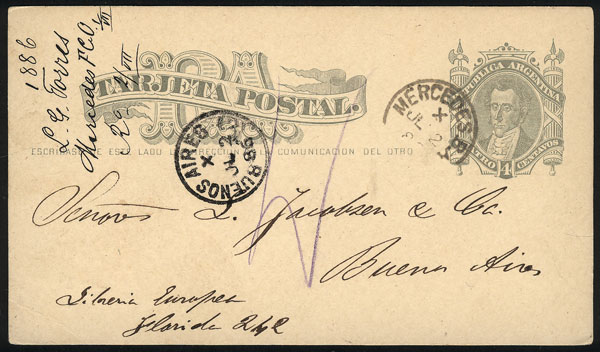 Lot 1199 - Argentina postal history - Guillermo Jalil - Philatino Auction # 2344 ARGENTINA: Lot 1199 - Argentina postal history - Guillermo Jalil - Philatino Auction # 2344 ARGENTINA: