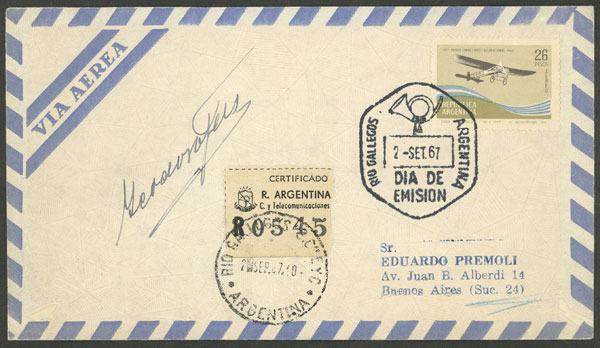 Lot 219 - Argentina POSTAL HISTORY - FLIGHTS -  Guillermo Jalil - Philatino Auction # 2345 ARGENTINA: Special auction of late November