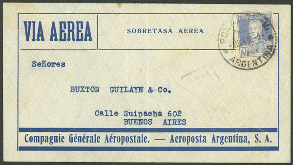 Lot 205 - Argentina POSTAL HISTORY - FLIGHTS -  Guillermo Jalil - Philatino Auction # 2345 ARGENTINA: Special auction of late November