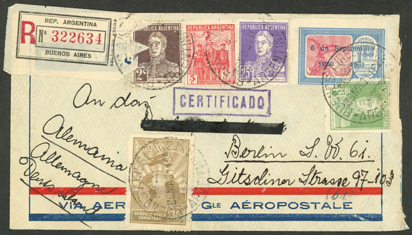 Lot 209 - Argentina POSTAL HISTORY - FLIGHTS -  Guillermo Jalil - Philatino Auction # 2345 ARGENTINA: Special auction of late November