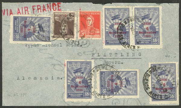 Lot 212 - Argentina POSTAL HISTORY - FLIGHTS -  Guillermo Jalil - Philatino Auction # 2345 ARGENTINA: Special auction of late November