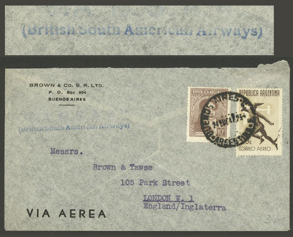 Lot 1249 - Argentina postal history -  Guillermo Jalil - Philatino Auction # 2347 ARGENTINA: 