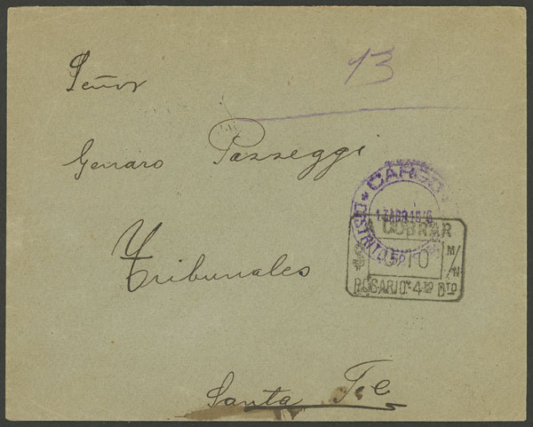 Lot 1219 - Argentina postal history - Guillermo Jalil - Philatino Auction # 2347 ARGENTINA: Lot 1219 - Argentina postal history - Guillermo Jalil - Philatino Auction # 2347 ARGENTINA: