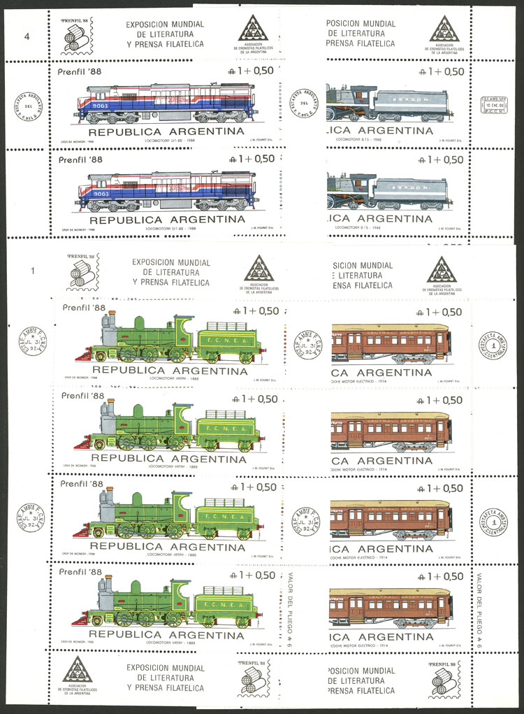 Lot 1023 - Argentina souvenir sheets - Guillermo Jalil - Philatino Auction # 2347 ARGENTINA: Lot 1023 - Argentina souvenir sheets - Guillermo Jalil - Philatino Auction # 2347 ARGENTINA: