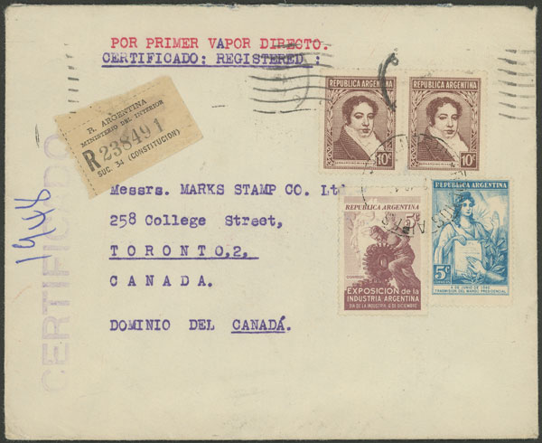 Lot 1251 - Argentina postal history -  Guillermo Jalil - Philatino Auction # 2347 ARGENTINA: 
