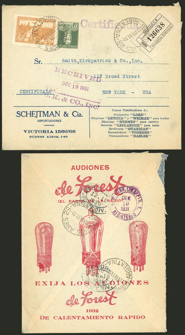 Lot 1237 - Argentina postal history -  Guillermo Jalil - Philatino Auction # 2347 ARGENTINA: 