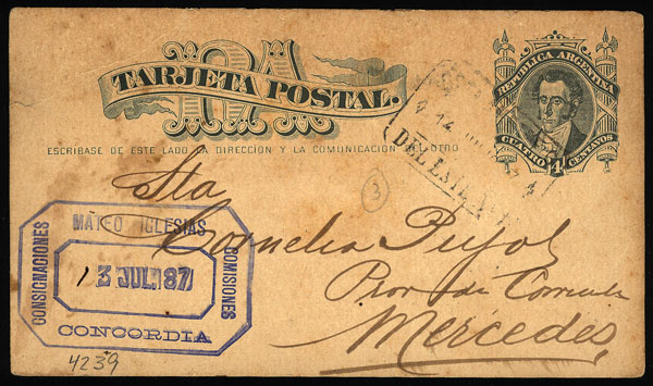 Lot 1203 - Argentina postal history - Guillermo Jalil - Philatino Auction # 2347 ARGENTINA: Lot 1203 - Argentina postal history - Guillermo Jalil - Philatino Auction # 2347 ARGENTINA: