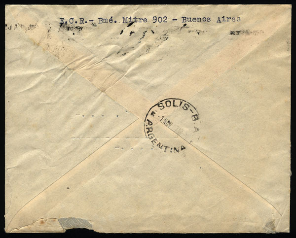 Lot 1274 - Argentina postal history -  Guillermo Jalil - Philatino Auction # 2347 ARGENTINA: 
