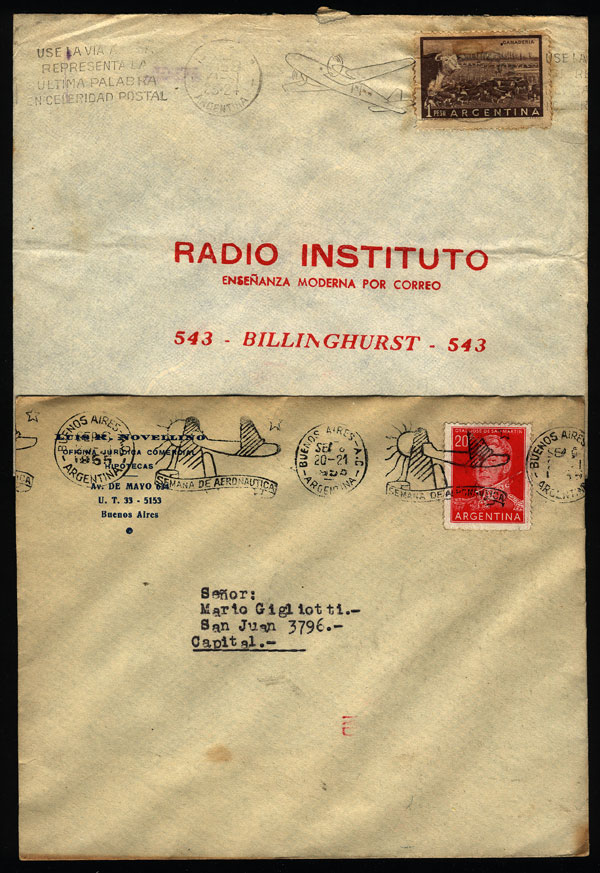 Lot 1257 - Argentina postal history -  Guillermo Jalil - Philatino Auction # 2347 ARGENTINA: 