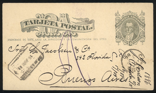Lot 1201 - Argentina postal history - Guillermo Jalil - Philatino Auction # 2347 ARGENTINA: Lot 1201 - Argentina postal history - Guillermo Jalil - Philatino Auction # 2347 ARGENTINA: