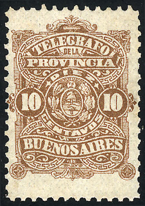 Lot 1161 - Argentina telegraph stamps -  Guillermo Jalil - Philatino Auction # 2347 ARGENTINA: 