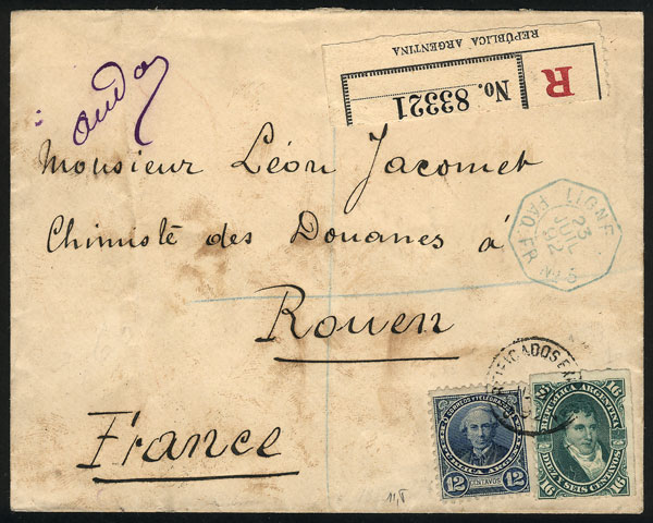 Lot 1208 - Argentina postal history - Guillermo Jalil - Philatino Auction # 2347 ARGENTINA: Lot 1208 - Argentina postal history - Guillermo Jalil - Philatino Auction # 2347 ARGENTINA: