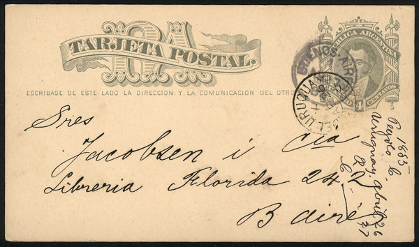 Lot 1198 - Argentina postal history - Guillermo Jalil - Philatino Auction # 2347 ARGENTINA: Lot 1198 - Argentina postal history - Guillermo Jalil - Philatino Auction # 2347 ARGENTINA: